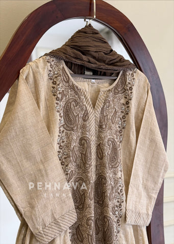 Panel Embroidered Three Piece Set 5410