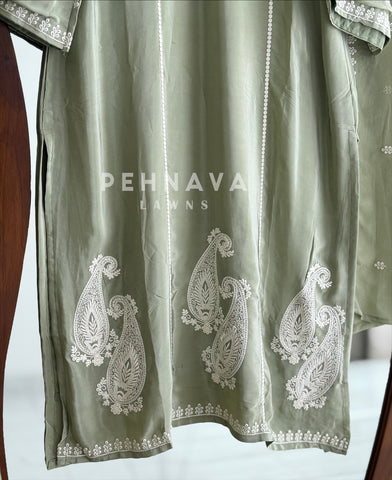 V-Neck Paisley Embroidered Suit-SN6018