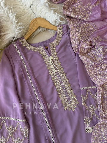 Embroidered Chiffon Suit Set