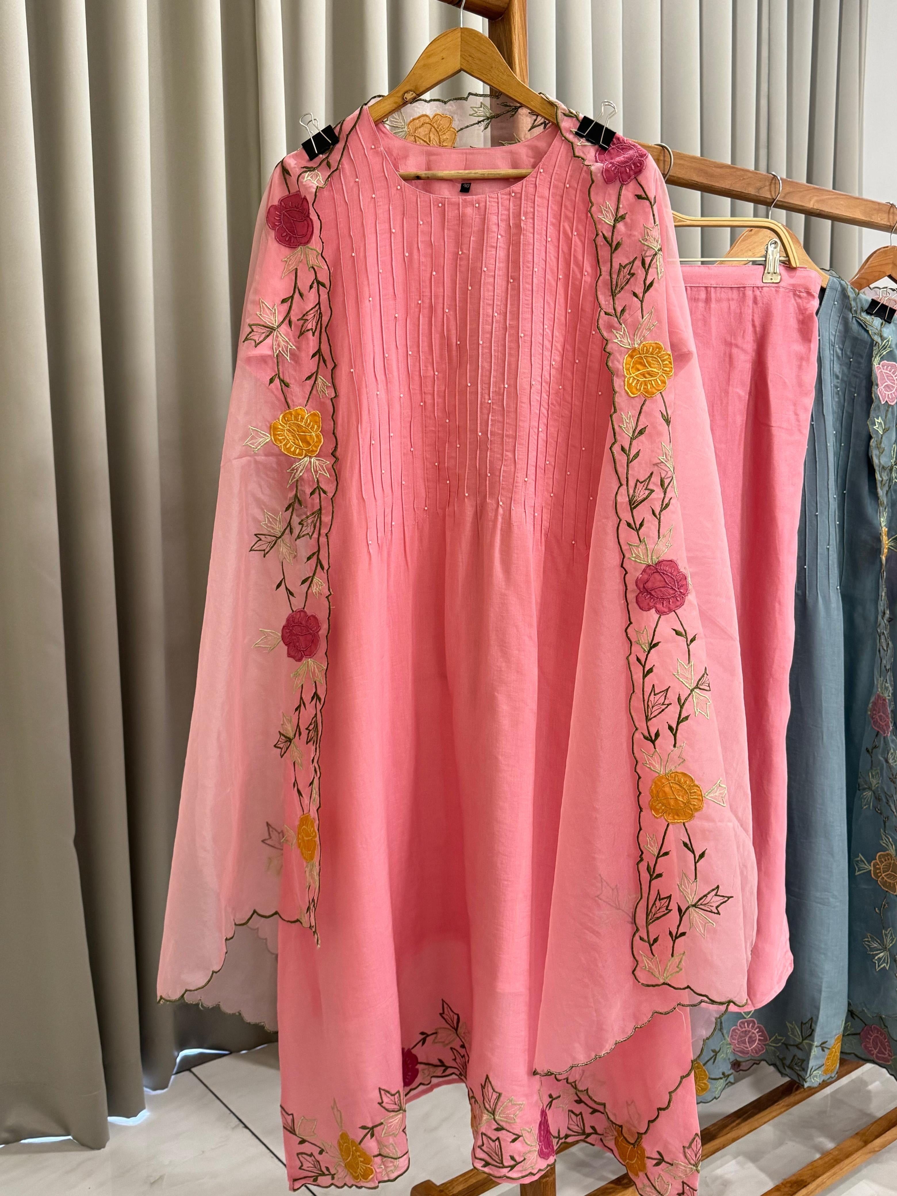 Mul-Cotton Pin-tucks suit- 6399