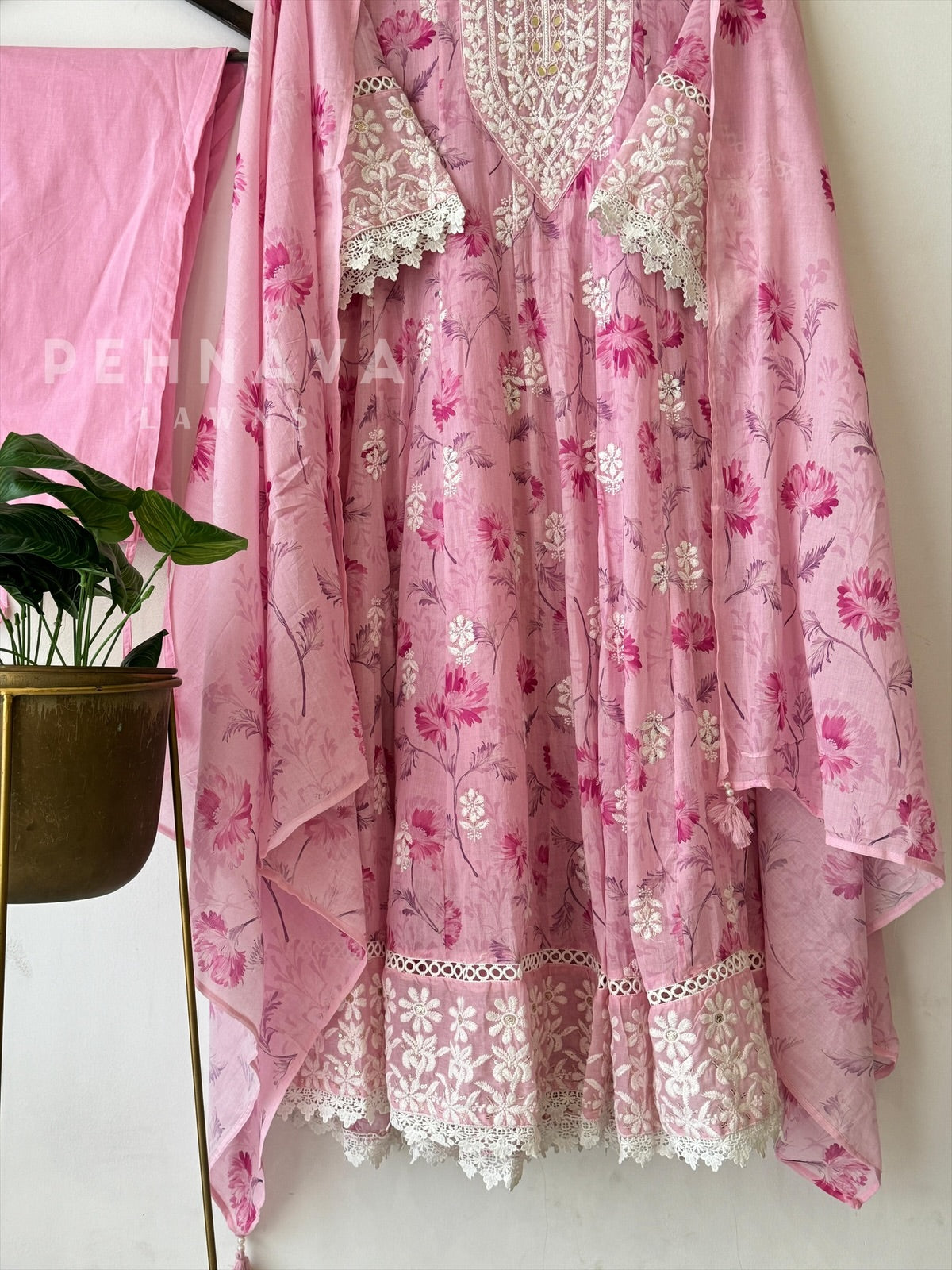 Mulcotton With Chikankari Embroidery Attire-3411