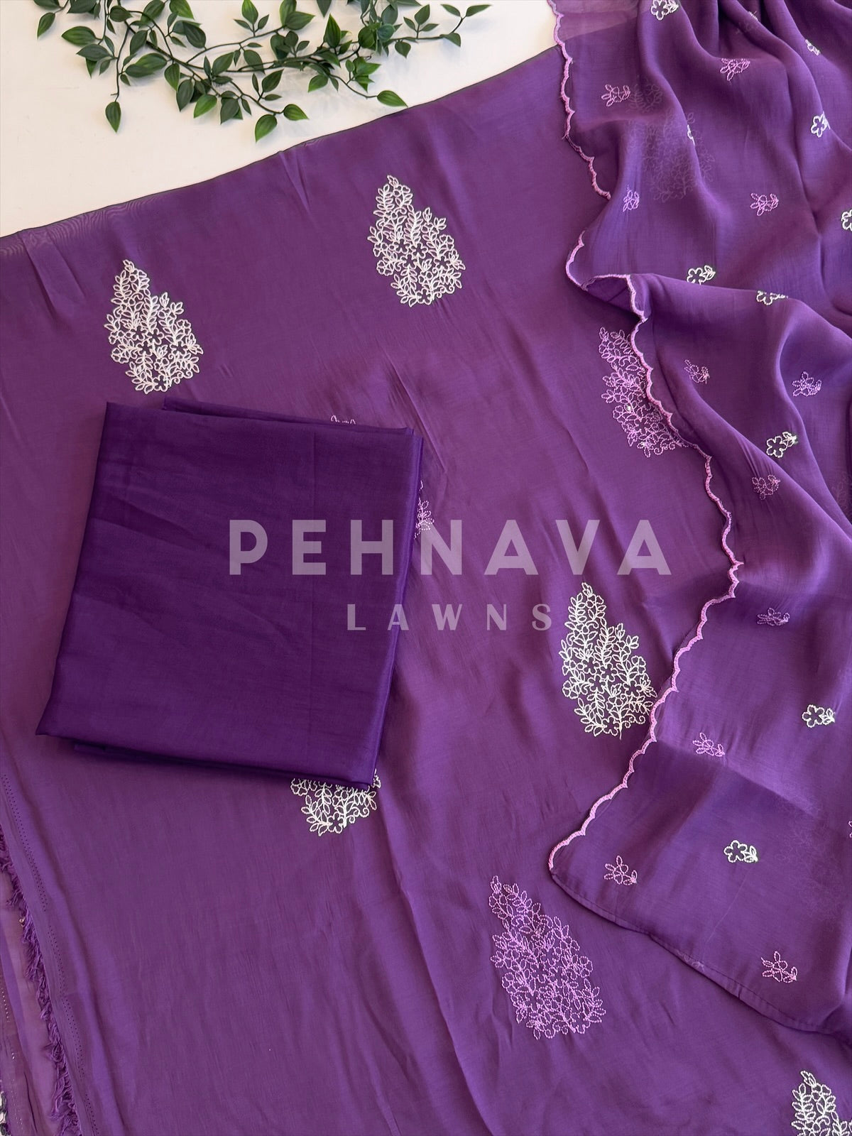 Chanderi Embroidered Suit