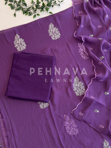 Chanderi Embroidered Suit