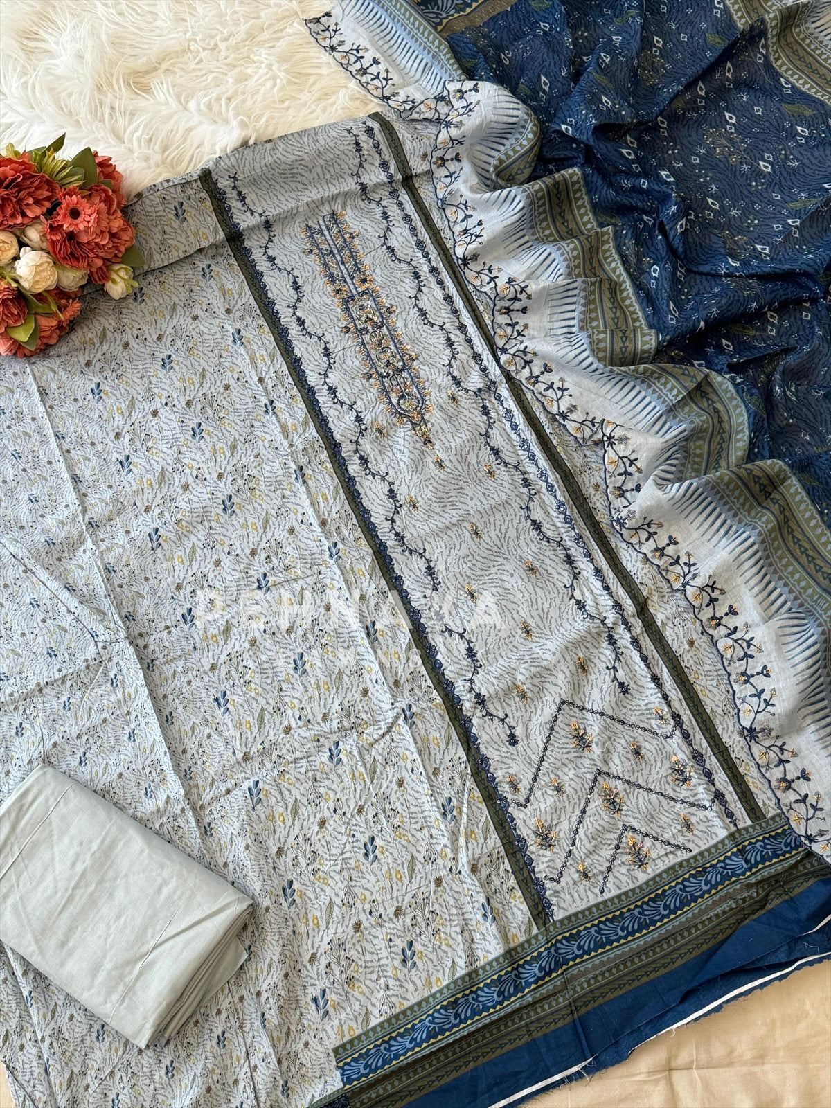 Casual Embroidered Suit-2702 - Pehnava Lawns