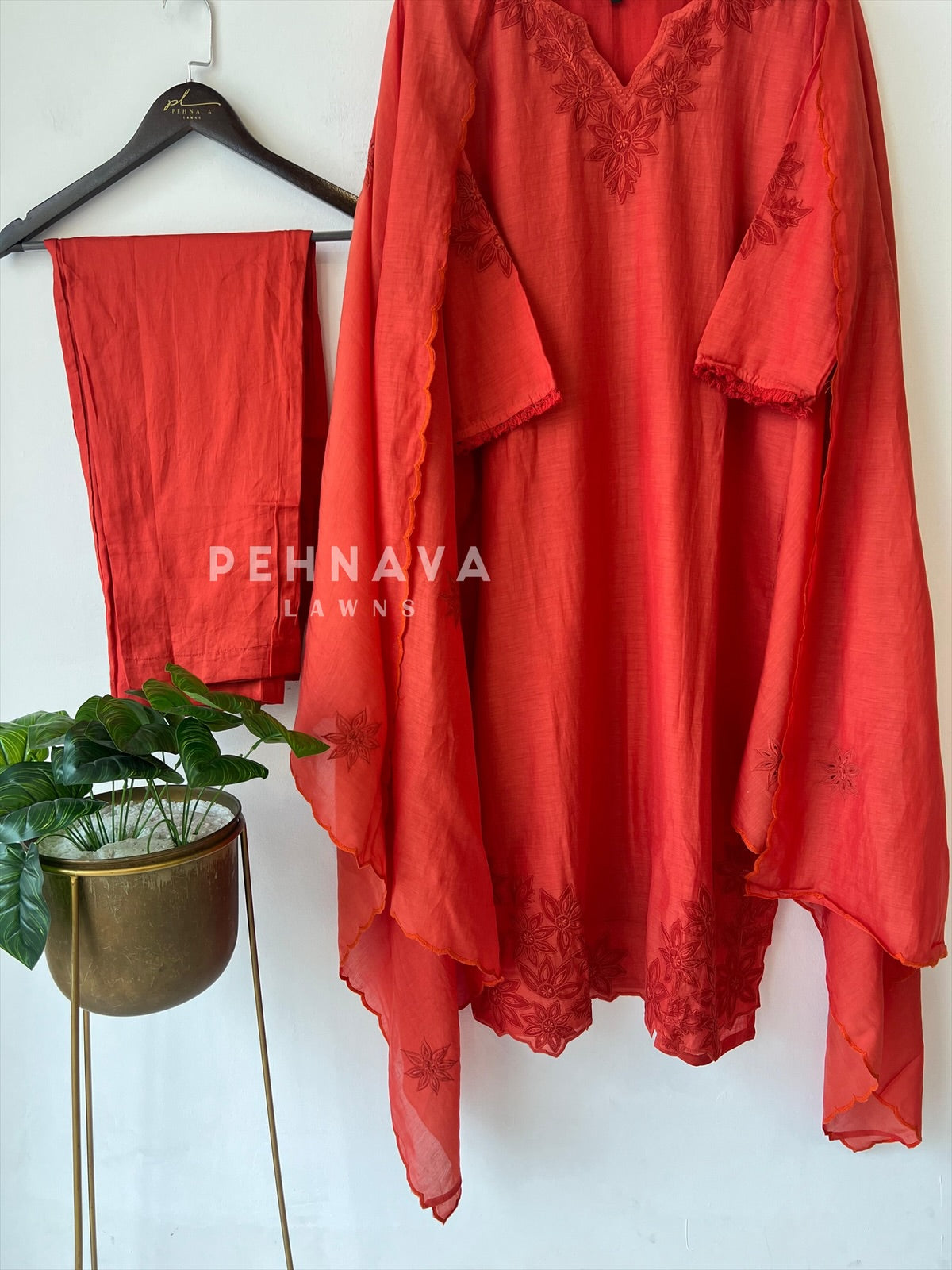 Embroidered Chanderi Suit