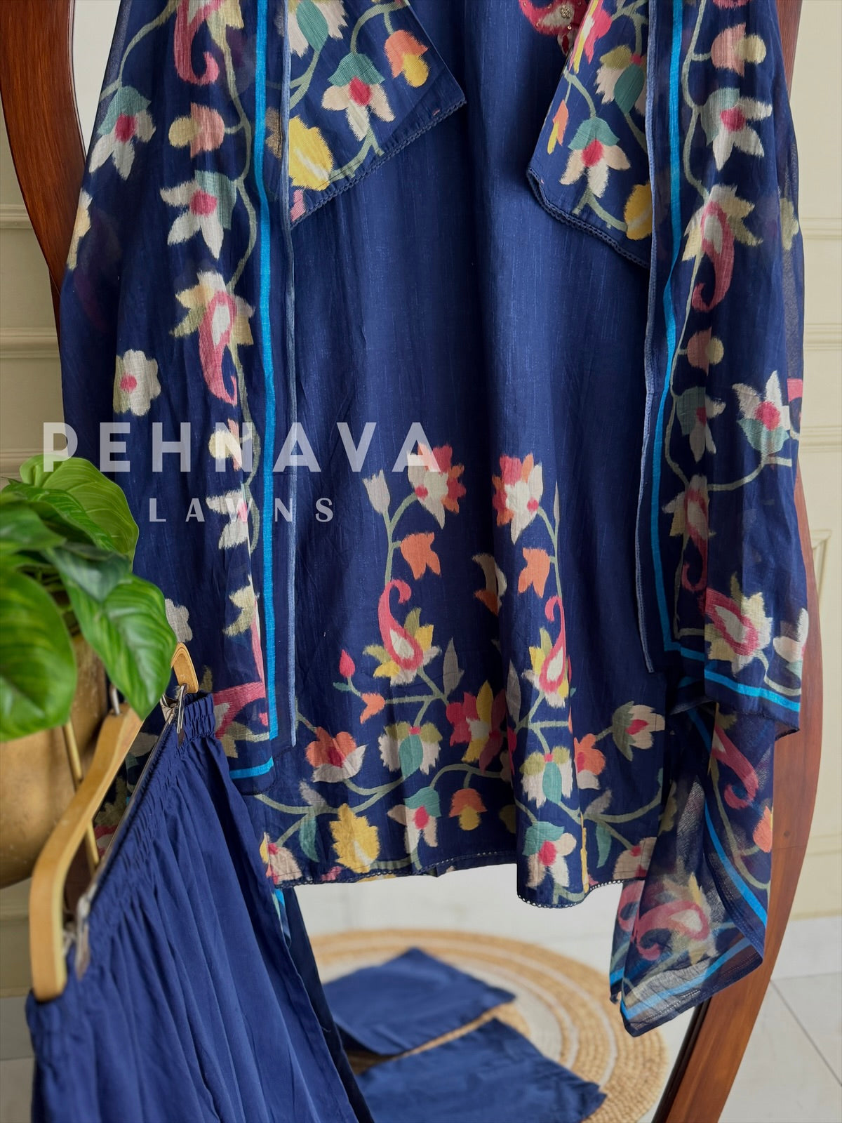 Floral Print Cotton Suit
