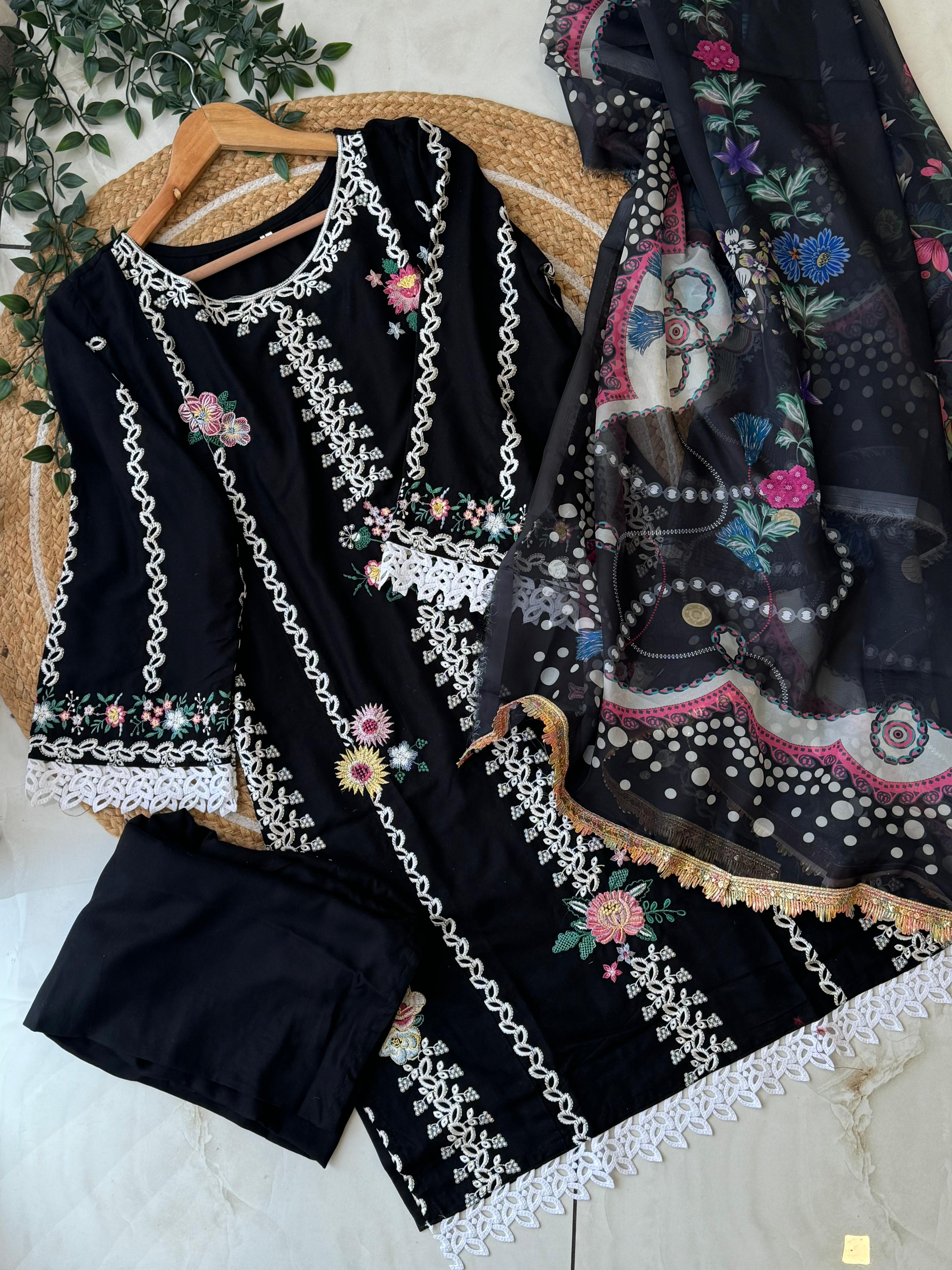 New Red and Black Pakistani Suit