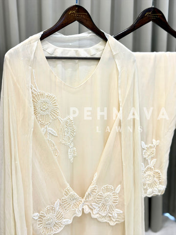 Premium Soft Organza Handworked Suit 10645