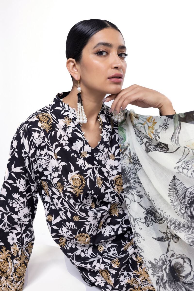 Khaadi Unstitched embroidered Lawn suit-7937