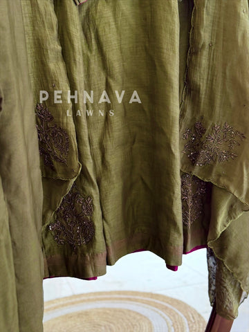 Chanderi Handworked suit 1321