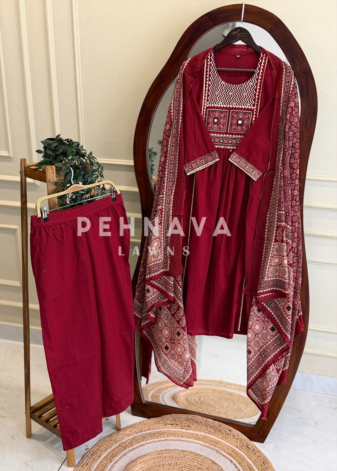 Ajrak Print Cotton Suit Set