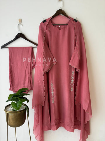 Scallop Hem Handwork Suit-2445