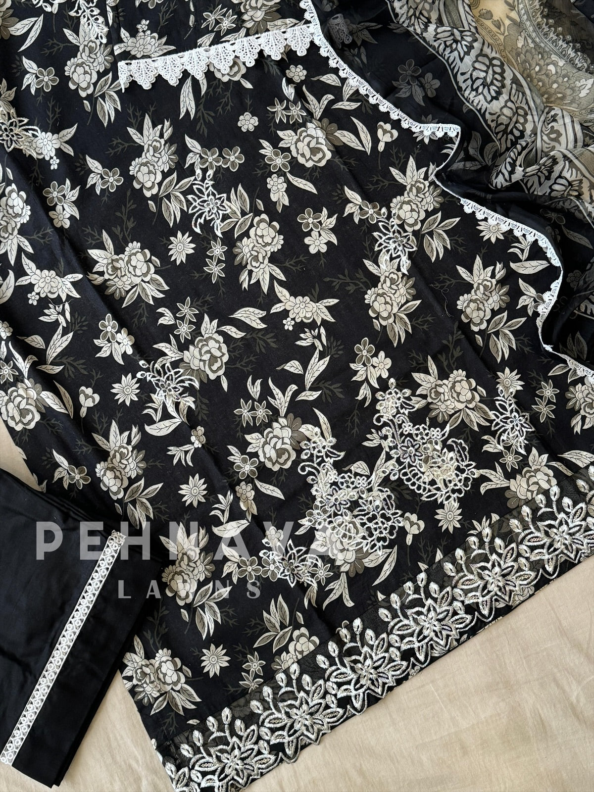 Black & White Cotton Ensemble-AZ-1405