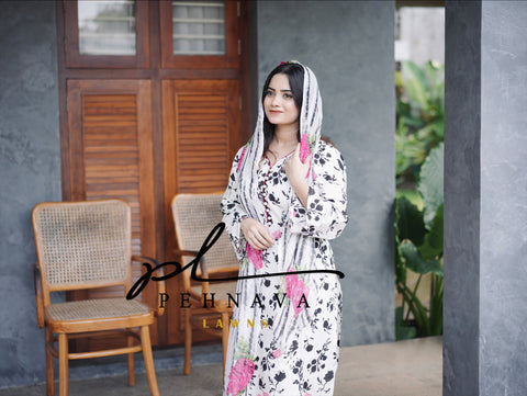 Printed  casual suit with cotton dupatta-3400/3215