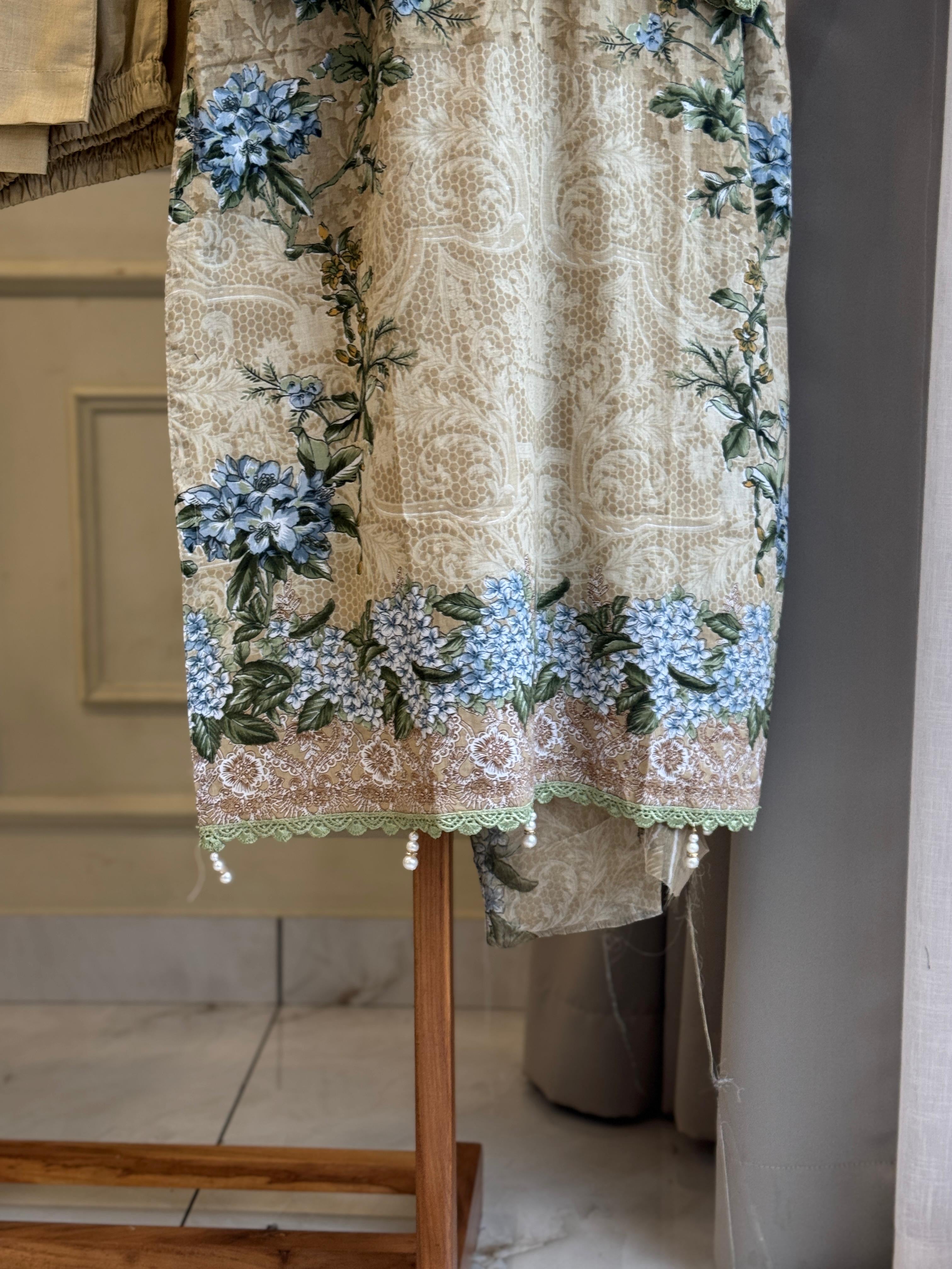 Printed Casual Cotton Suit Ft. Embroidered Dupatta