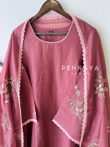Lace-Trimmed Embroidered Suit-4139 - Pehnava Lawns