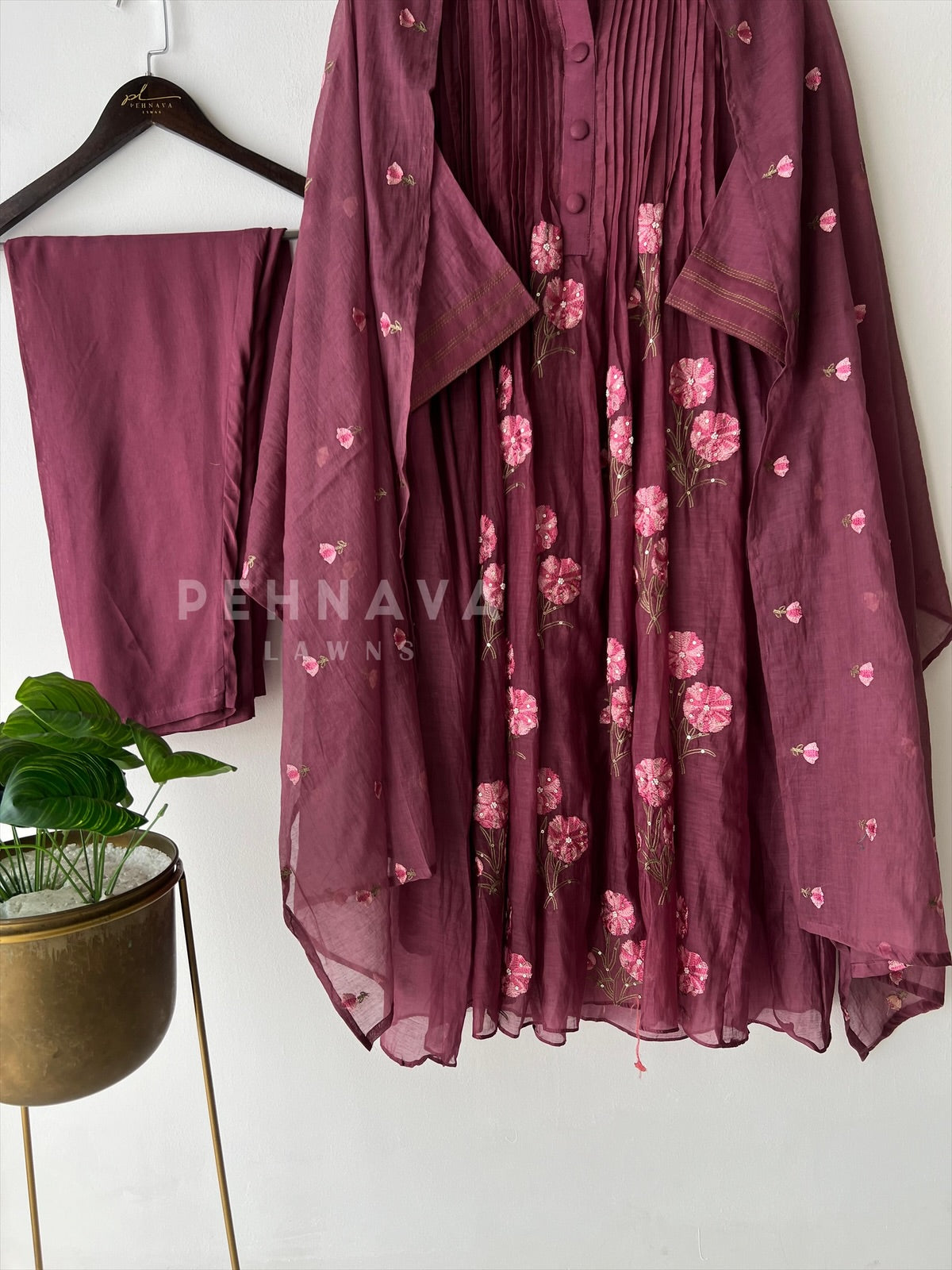 Chanderi Embroidered Suit