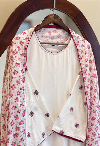 Floral Printed Three Piece Suit 19808