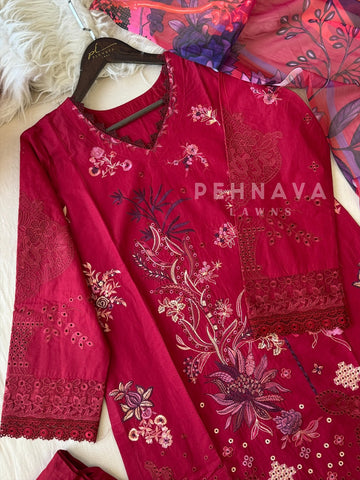 Floral Embroidered Suit Set-1661