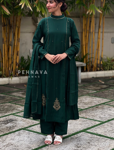 Handworked panel Anarkali Ensemble H-183