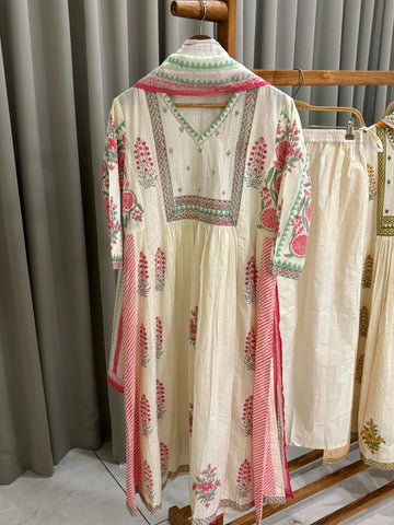 Cotton Floral Anarkali suit-2793