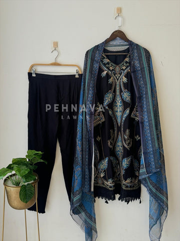 Floral Embroidered Rayon Suit