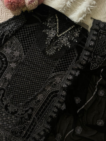 Semistitched Party wear Chiffon Suit-197