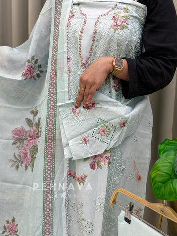Embroidered Semi Stitched Suit-3908