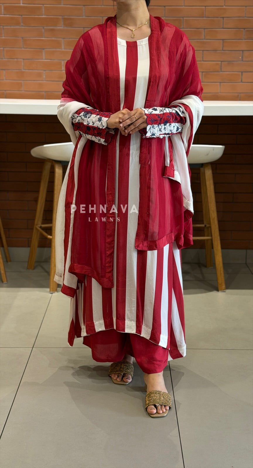 Embroidered Crepe Suit Set
