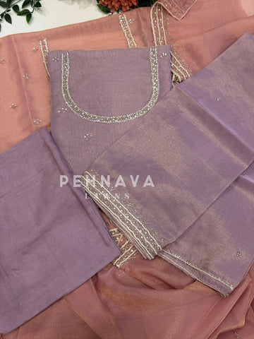 Tissue Handworked Unstitched Suit-314