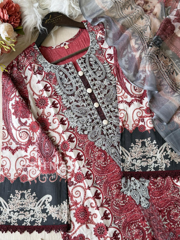 Casual Unstitched Suit with Dupatta 1865