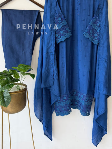 Lace‑Trimmed Embroidered Ensemble