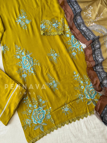 Rayon Suit with Cotton Dupatta-1536-C
