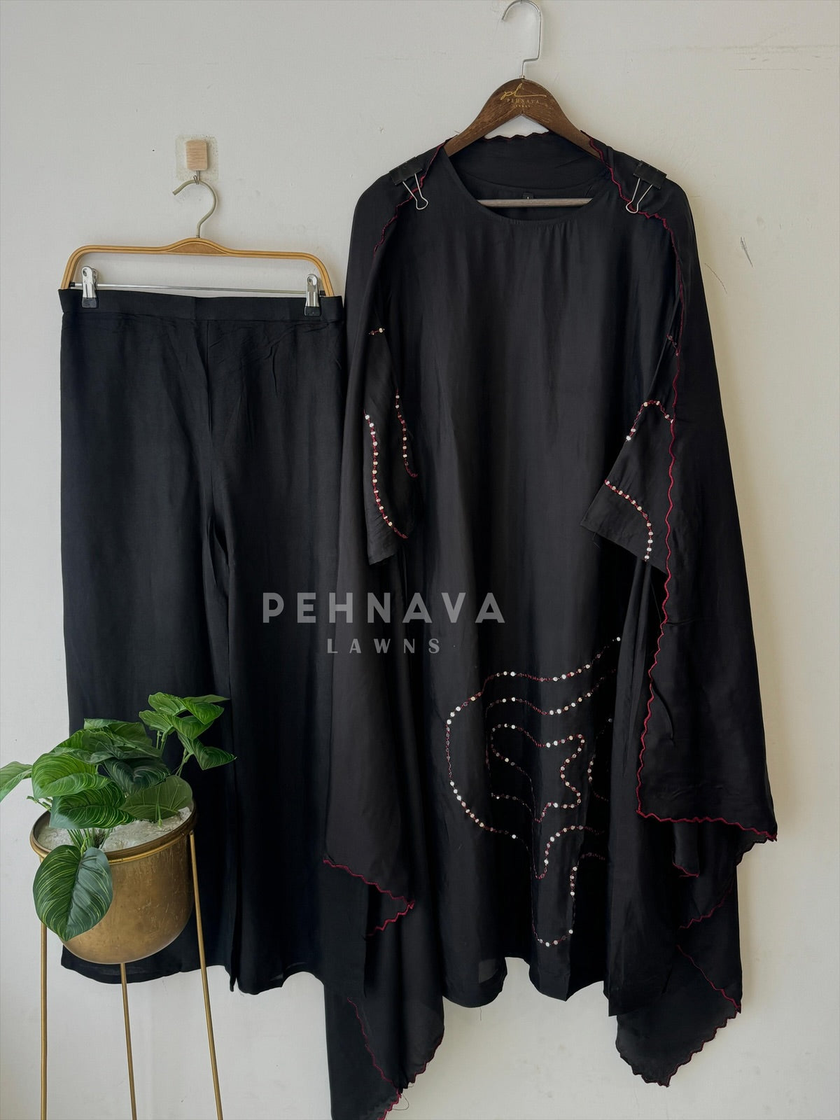 Mirror Work Silk Suit Set-3212