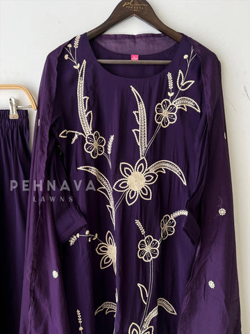 Floral Embroidered Suit-3022 - Pehnava Lawns