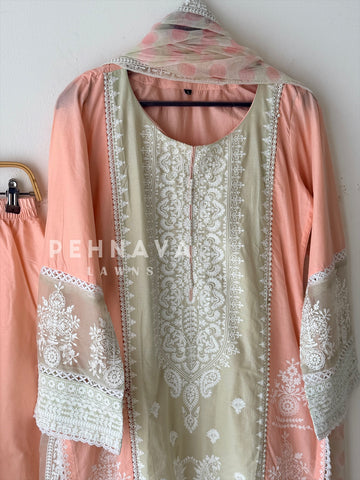Cotton Embroidered Three Piece Set-5517