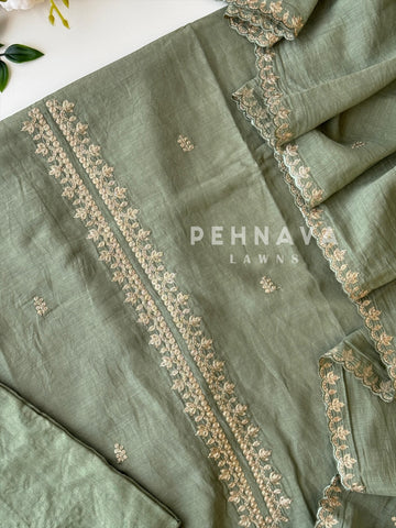 Mulchanderi Unstitched Embroidered Suit - Pehnava Lawns