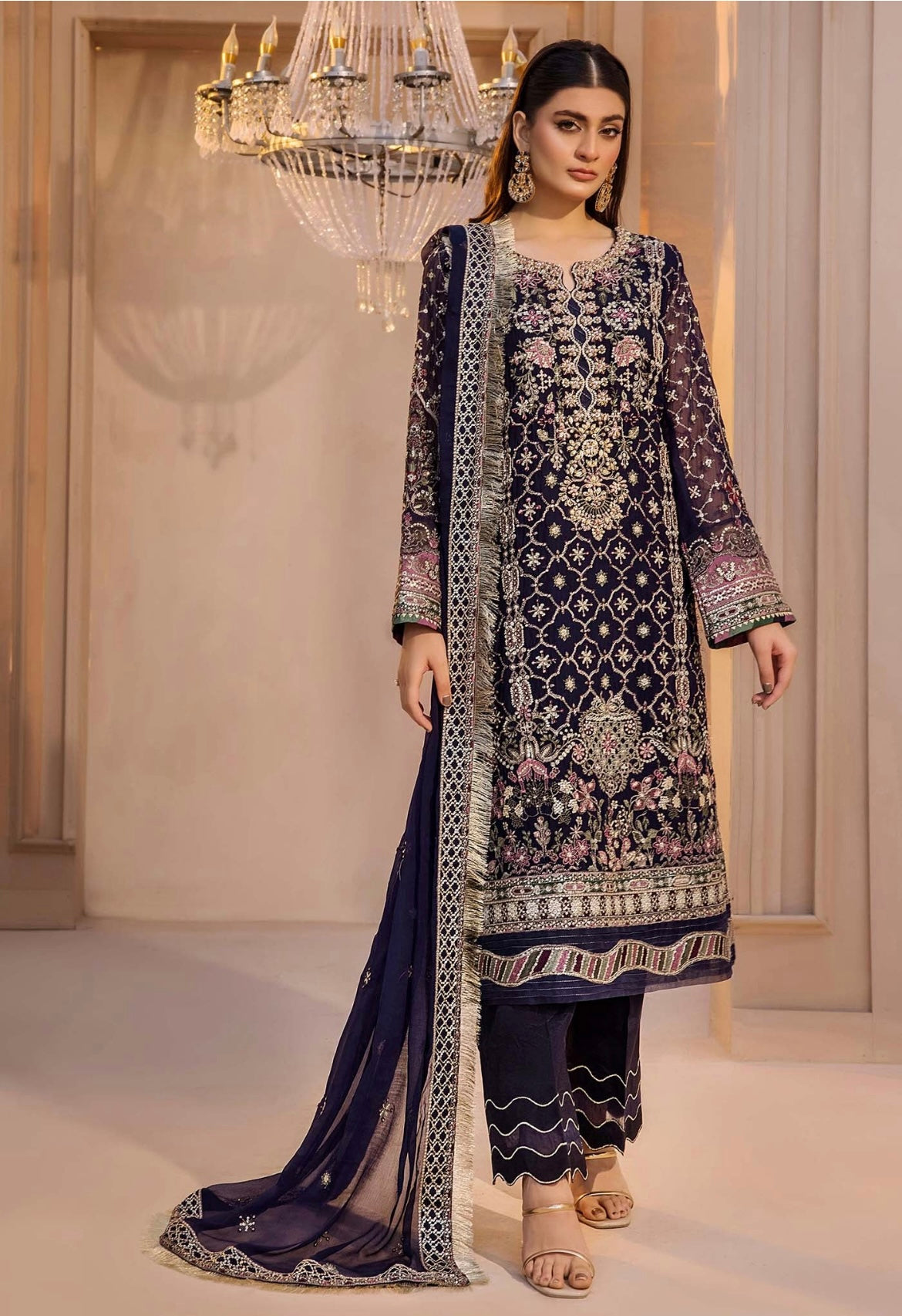 Semistitched Pure Chiffon Suit-6
