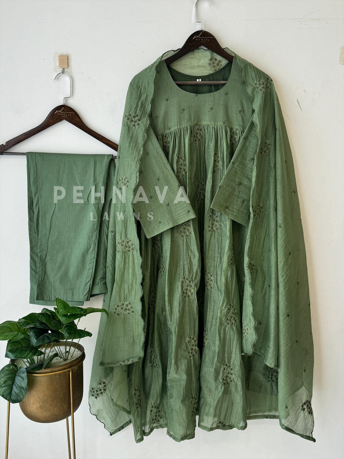 Chanderi Embroidered Suit