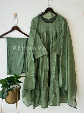 Chanderi Embroidered Suit