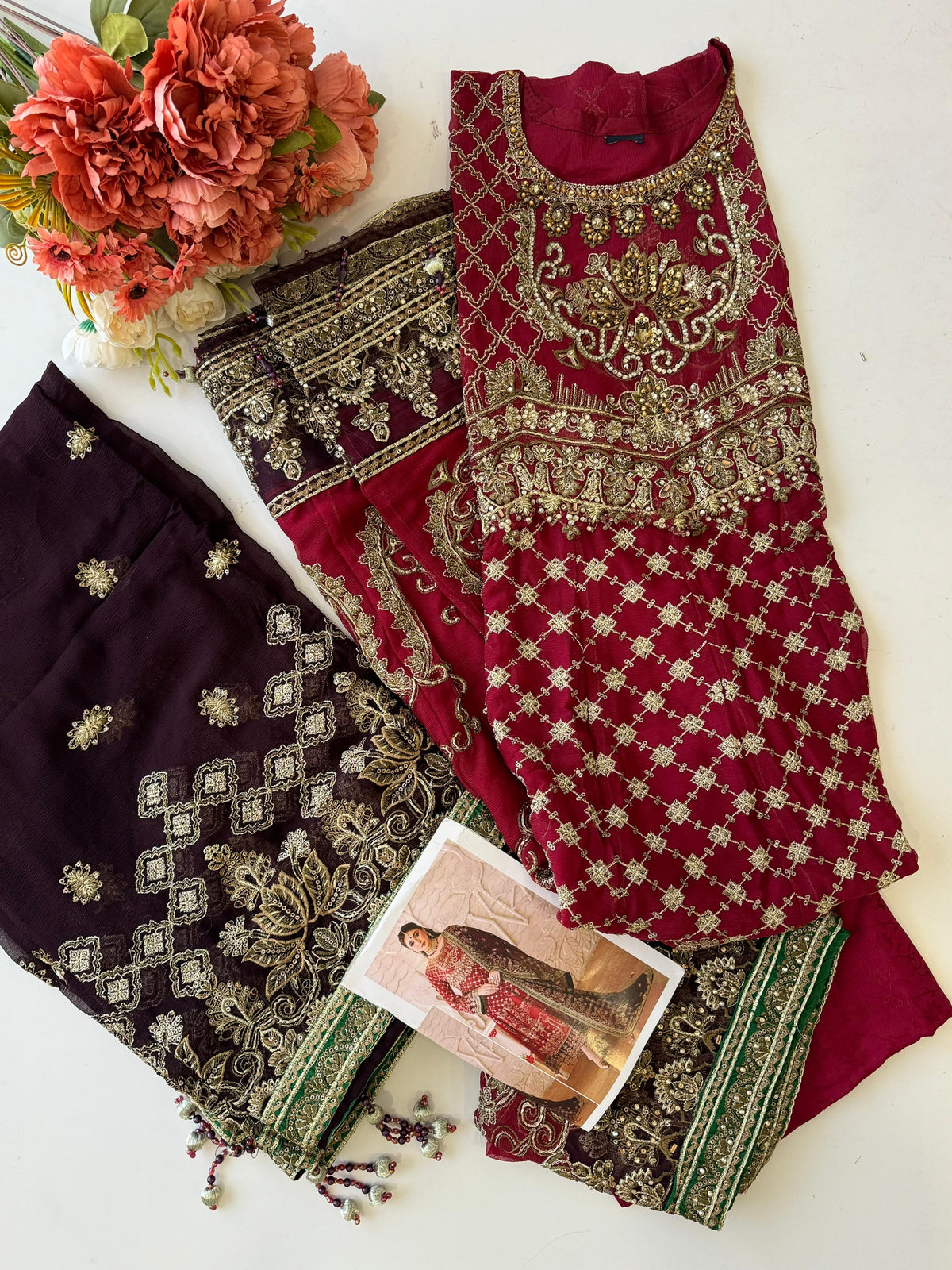 Luxurious Chiffon Embroidered Unstitched Suit-4