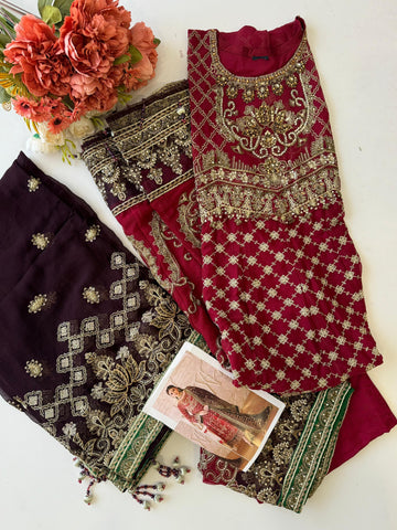 Luxurious Chiffon Embroidered Unstitched Suit-4