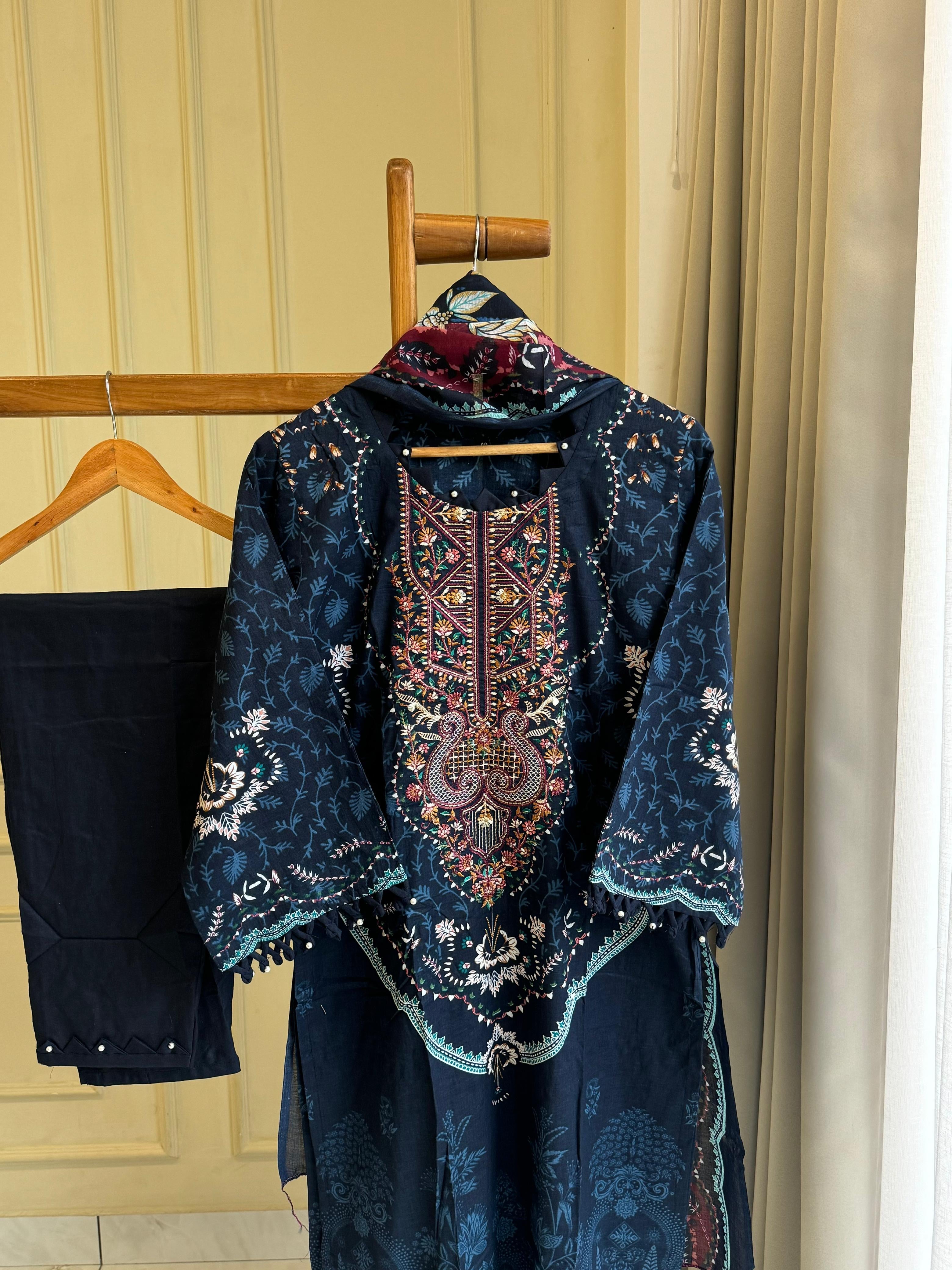 Printed Casual Cotton Suit 29904