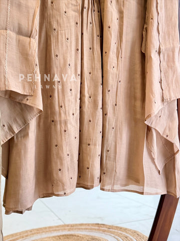 Floral Yoke Pleated Suit Set 19259