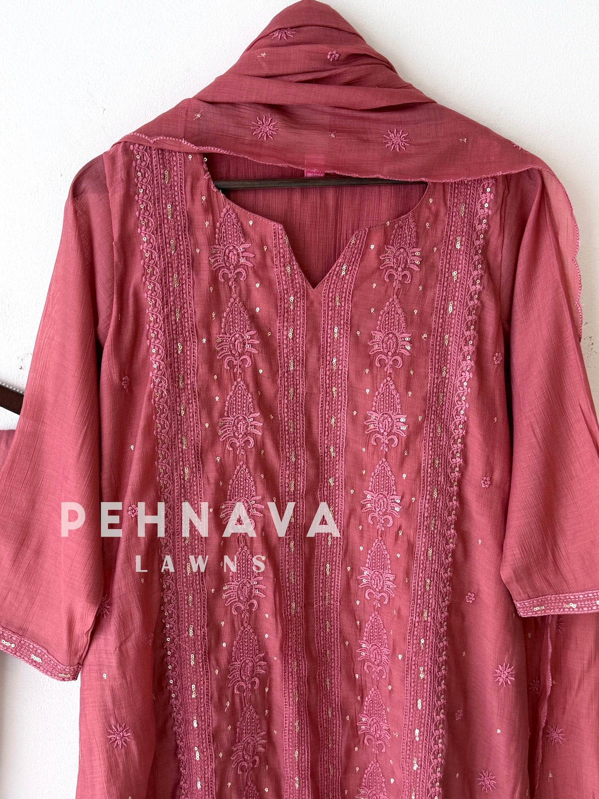 Embroidered Panel Imported Ensemble-13154