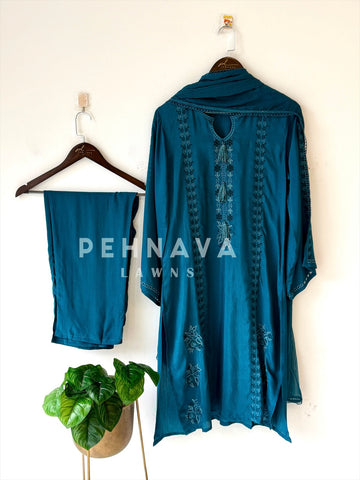 Muslin Embroidered Ensemble D041