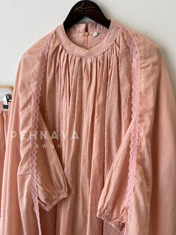 Balloon Sleeve Dobby Cotton  Sui-4024