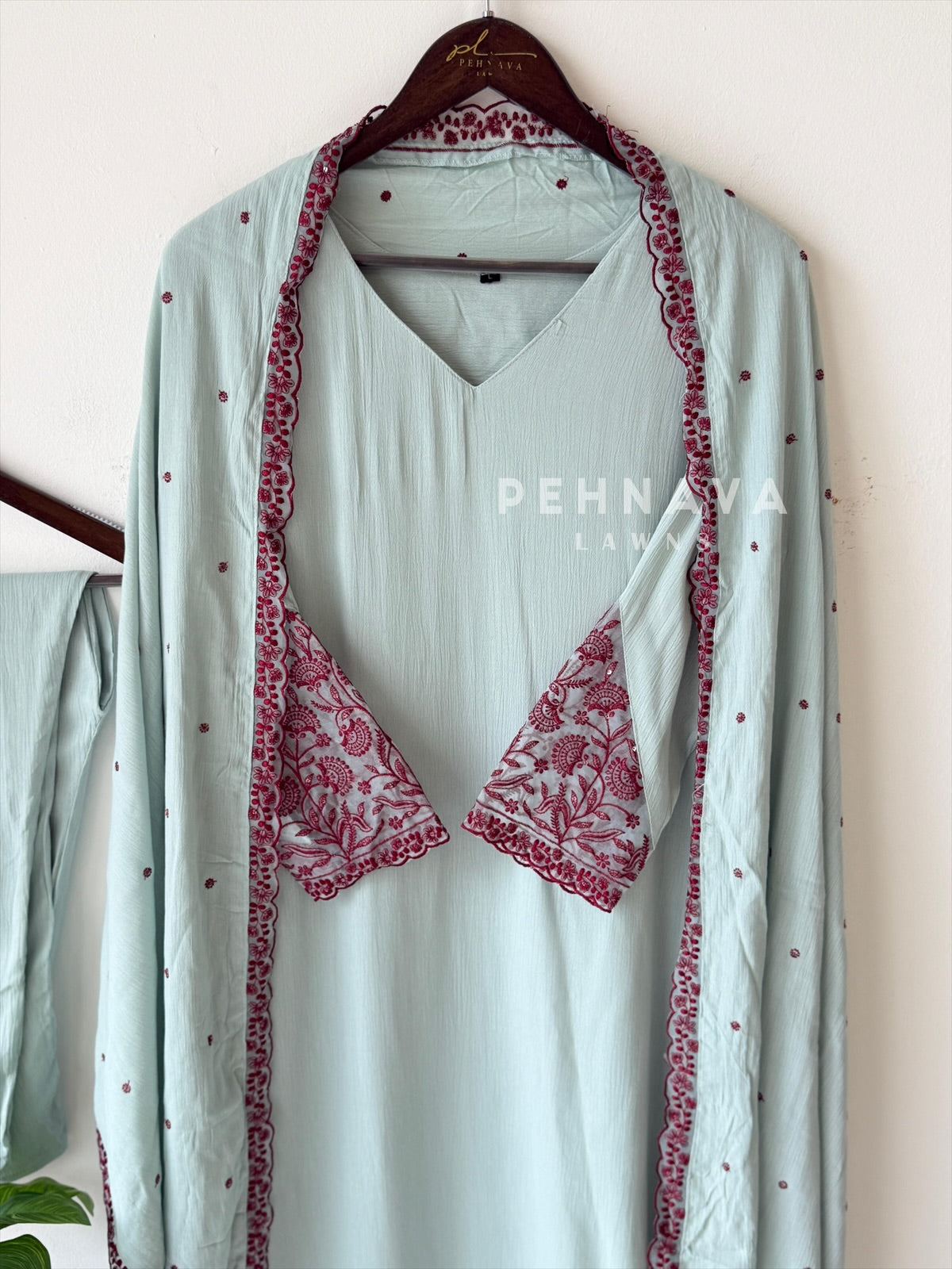 Lace‑Trimmed Embroidered Ensemble-16344