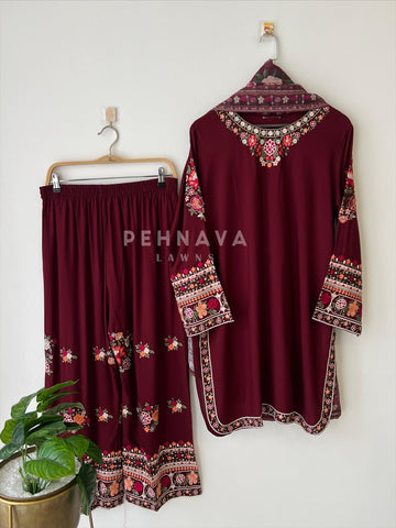 Floral Embroidered Suit- LRC 260 - Pehnava Lawns