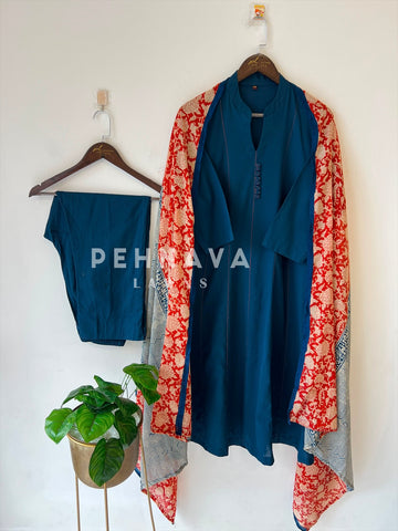 Front Panel Kurta Set with Dupatta